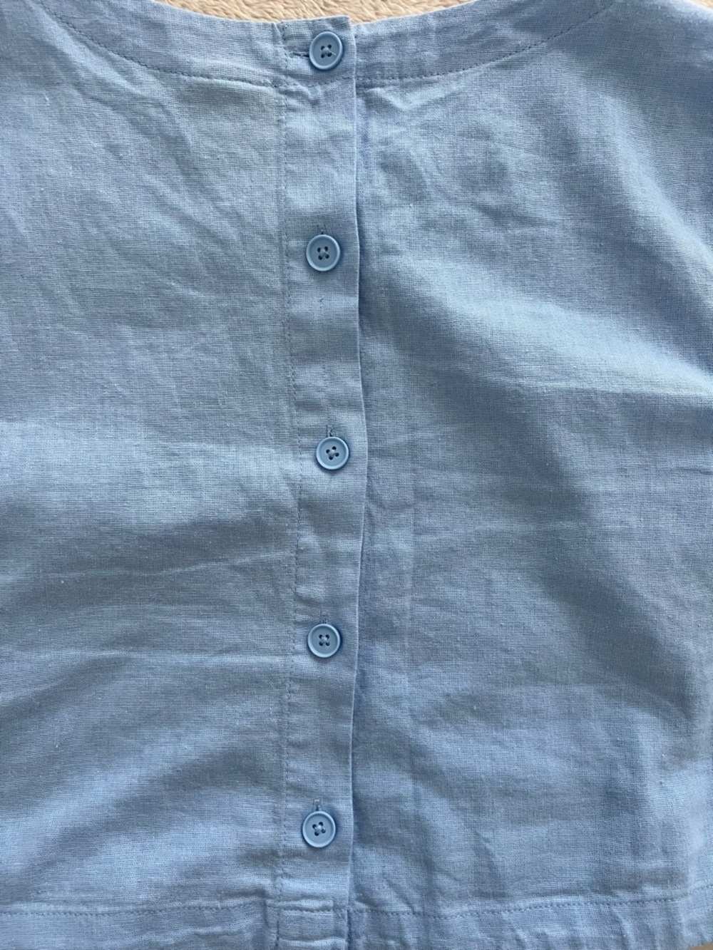 A New Day Light Blue Sleeveless Cropped Linen Blend Top Size M - Picture 5 of 6